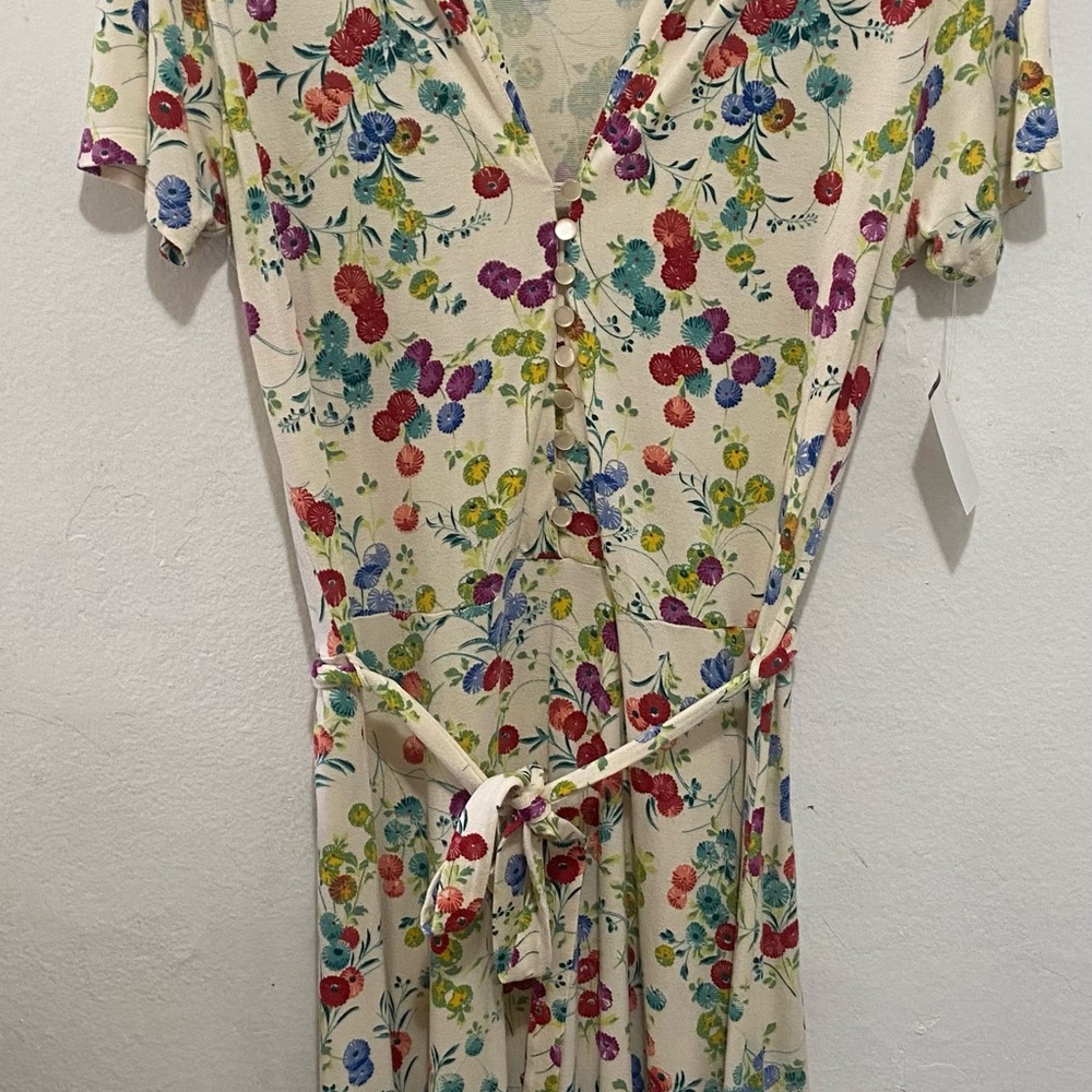 King Louie Floral V-Neck Dress
